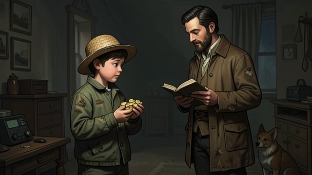 A Gift with a Purpose from "The Adventures of Pinocchio". Money for Geppetto A Chance to Repay Fire Eater gives Pinocchio five gold pieces for Geppetto after hearing that the old man sold his coat to buy a schoolbook.