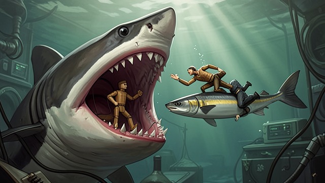 The Tunny’s Return from "The Adventures of Pinocchio". Help Arrives at Sea A Familiar Voice As Pinocchio and Geppetto begin to drown, the Tunny recognizes Pinocchio’s voice.