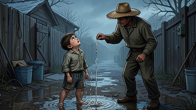 Water Instead of Bread from "The Adventures of Pinocchio". A Plea Rejected Need Meets Hostility Pinocchio rings an old man’s bell and asks for bread.
