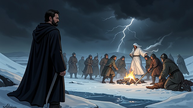 The Watcher's Fear from "A Clash of Kings". Cold Beyond Politics Warning Jon Snow hears that the cold winds are rising and sees the wildling host in the Frostfangs.