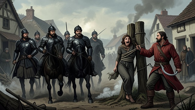 The Captive March from "A Clash of Kings". Violence Without Fronts Collapse Ser Gregor Clegane's force moves through the Riverlands, killing villagers and taking captives.