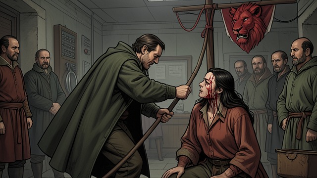 Punishment as Rule from "A Clash of Kings". Public Violence Royal example Joffrey Baratheon uses beatings and threats against Sansa Stark to display his authority.