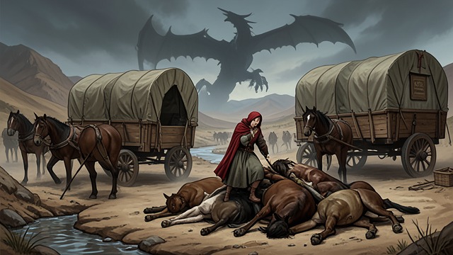 The Red Waste Diet from "A Clash of Kings". Survival by Reduction Loss Daenerys Targaryen's khalasar consumes its supplies, animals, and eventually its dead horses.