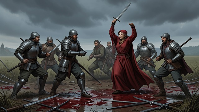 The Melee at Bitterbridge from "A Clash of Kings". Glory in the Mud Contest Renly Baratheon's army turns war preparation into a grand melee.