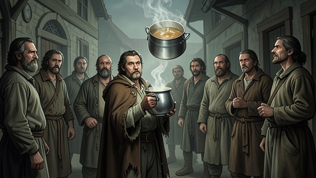 The Prisoners' Broth from "A Clash of Kings". Soup as a Weapon Plan Arya Stark, Jaqen H'ghar, Rorge, and Biter carry boiling broth into the dungeon.
