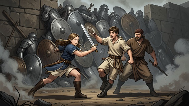 The Holdfast Battle from "A Clash of Kings". A Child in the Breach Attack Ser Amory Lorch mistakes the recruits for enemies and assaults their holdfast.