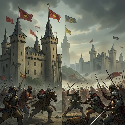 The War of Five Crowns from "A Clash of Kings". This thread traces the fragmentation of the realm as rival kings turn a succession crisis into a continental war.
