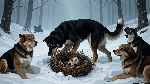 The Theft of Buck’s Nest from "The Call of the Wild". The First Open Clash Spitz occupies Buck’s carefully dug snow nest, turning a small trespass into a direct challenge.