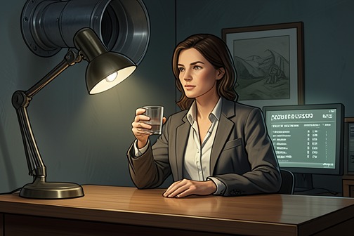 Sofia Zetterlund discovers that Lasse is alive from "Crow Girl". Sofia Zetterlund discovers that Lars Magnus Pettersson is alive while searching online at her computer in her study.