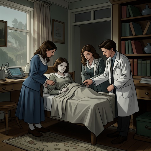 The Crisis of Scarlet Fever from "Little Women". The scarlet fever epidemic tests the March household’s faith, secrecy, competence, and capacity to endure possible bereavement.