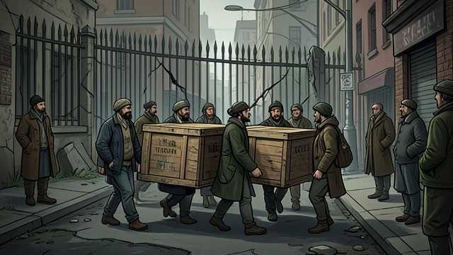一个团体离开庇护所,《葡萄园》中的场景。修行在别处继续 避难所遭到破坏 众人离开静修所,带上能够保存的知识与记录。静修所已无法再提供可靠的实体保护。 专注变得随身可携 他们在那里学到的本领,在旅途中和协作中延续下来。静修所的价值不仅在于围墙,也在于成员能够带入险境的种种修行实践。