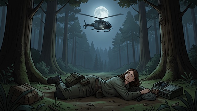 林间空地上的目标,《葡萄园》中的场景。普雷里独自一人 脆弱时刻 家庭聚会结束后,普雷里在林间空地睡着了,与大人们分开,无法得到他们的即时保护。布罗克·冯德的部队一直在这一带搜寻。 行动范围收紧 军事部署使树林成了可能的抓捕路线。普雷里的私人空间成了更大规模行动的最终目标。