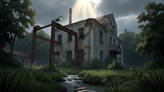 Ruins and Renewal from "American Rust". Ruins and Renewal The landscape changes Trees and wildlife reclaim abandoned factories and industrial land.