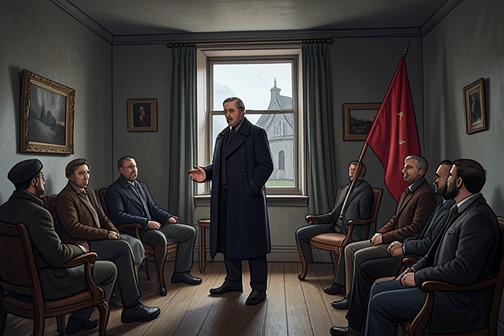 San Sepolcro Square Founding Meeting from "M: Son of the Century". The San Sepolcro Square Founding Meeting was held in Milan on March 23, 1919, to form the Fasci di Combattimento.