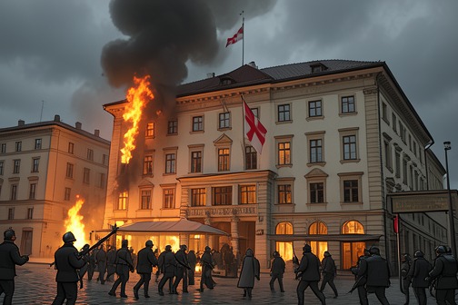 Burning of the Narodni dom from "M: Son of the Century". The Burning of the Narodni dom, also known as the Burning of the Hotel Balkan, was a Fascist attack on the headquarters of Trieste’s Slovenian national…