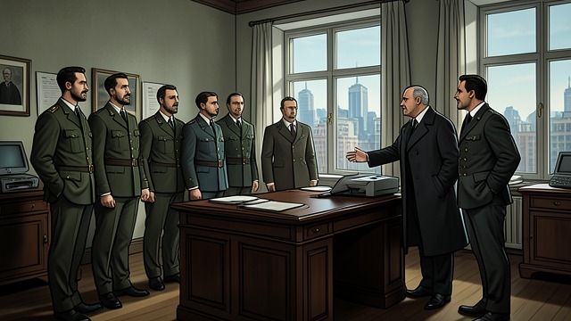 The Consuls’ Ultimatum from "M: Son of the Century". A Threat inside the Palace The Militia Arrives Thirty-three militia consuls confront Mussolini in his office and demand action against opponents.