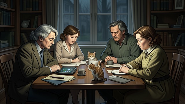 The Missing Sunday Joint from "Old Possum's Book of Practical Cats". The Missing Sunday Joint A Meal Expected The family assembles for an anticipated dinner of joint, potatoes, and greens.