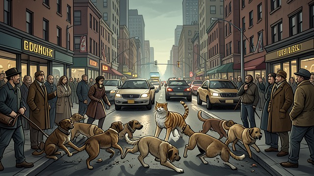 Order Through Intimidation from "Old Possum's Book of Practical Cats". Order Through Intimidation A Crowd Out of Control The Pekes, Pollicles, Pugs, and Poms turn a quarrel into a citywide disturbance.