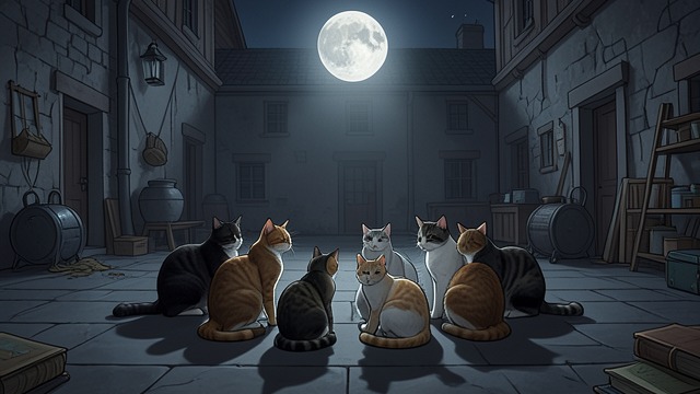 The Moonlit Gathering from "Old Possum's Book of Practical Cats". The Moonlit Gathering Waiting Ends The Jellicle Cats spend daytime hours resting and preparing.