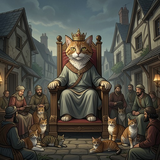 Old Deuteronomy’s Long Reign from "Old Possum's Book of Practical Cats". This flow follows Old Deuteronomy’s longevity and growing authority as the village reorganizes ordinary life around his comfort.