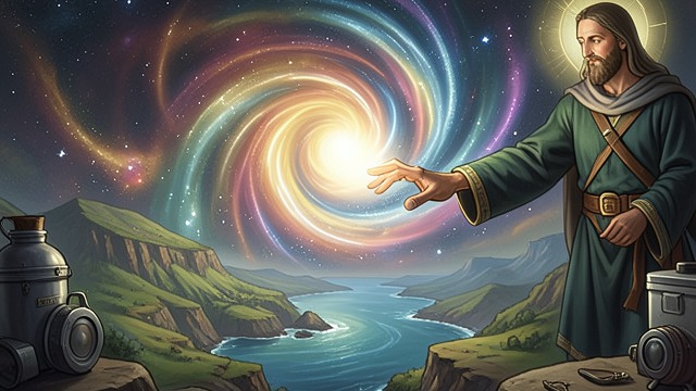 The Genesis Vision from "Paradise Lost". The Genesis Vision Creation narrated Raphael describes the ordering of Chaos into light, firmament, land, life, and humanity.