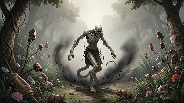 Humanity as Prey from "Paradise Lost". Humanity as Prey Death enters nature Sin and Death move into the human world, where disease, violence, appetite, and mortality spread.
