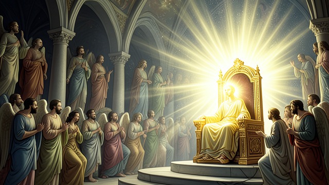 Beloved Son from "Paradise Lost". Beloved Son Divine image The Son sits at the Father's right hand as the visible expression of divine wisdom and glory.