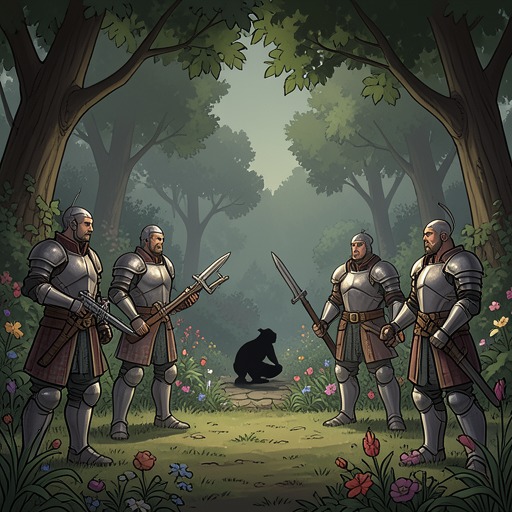 The Guardians of Eden from "Paradise Lost". This flow traces the celestial defenses around Eden from Uriel's warning through Gabriel's confrontation with Satan.