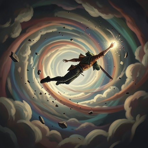 Satan's Journey through Chaos from "Paradise Lost". This flow traces Satan's hazardous passage from Hell through Chaos to the newly made world and his first contact with Uriel.