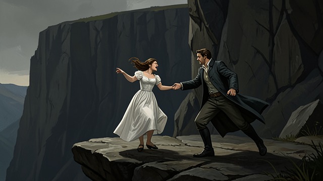 The Cliffside Seizure from "The Pale Blue Eye". The Cliffside Seizure A fall narrowly prevented Lea suffers a seizure near the cemetery bluff and disappears from Poe’s sight.