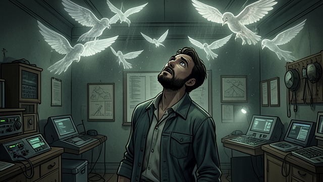 Unseen Seraphim from "The Raven". Unseen Seraphim Sacred Arrival The narrator imagines Seraphim moving through the chamber. Their presence suggests a supernatural source of comfort.