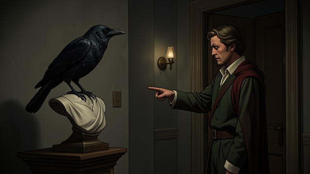 Fixed Occupancy from "The Raven". Fixed Occupancy Refused Departure The Raven remains on the bust after the narrator demands its removal.