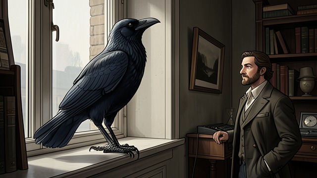 Unfamiliar Bird from "The Raven". Unfamiliar Bird Physical Creature The Raven first appears as an unusually stately bird. Its material presence keeps open a natural explanation.