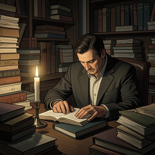 Books Against the Unknown from "The Raven". This flow follows the failure of reading and reason to protect the narrator from emotional and supernatural disturbance.