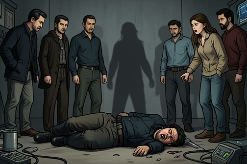Redmond's killing from "The Cabin at the End of the World". Redmond's killing is a collective death that becomes a turning point in the captives’ understanding of the violence at the cabin.