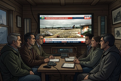 Worldwide airplane crashes from "The Cabin at the End of the World". Worldwide airplane crashes enter the story through television coverage in the besieged cabin, where each new disaster tests the visitors’ claim that the world…