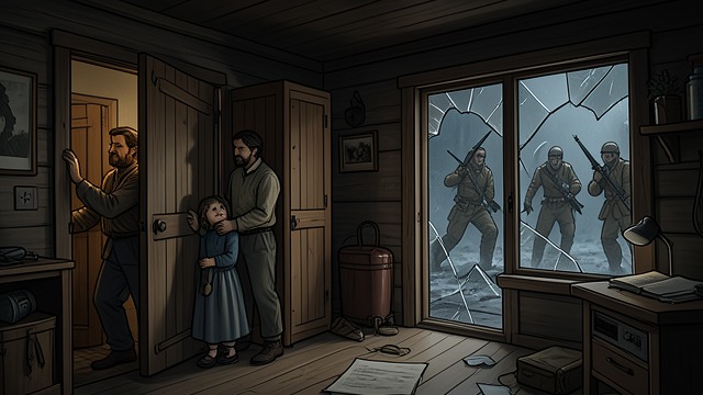 The Doorway Siege from "The Cabin at the End of the World". The Doorway Siege Refused Entry Eric and Andrew refuse to admit Leonard and his companions.