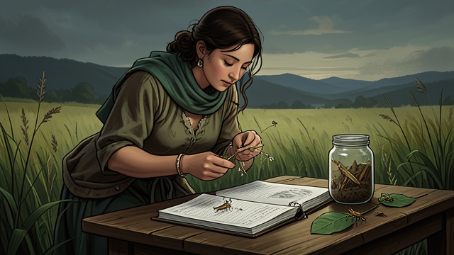A Small Collection from "The Cabin at the End of the World". A Small Collection Careful Capture Wen catches small grasshoppers and places them in a jar with grass.