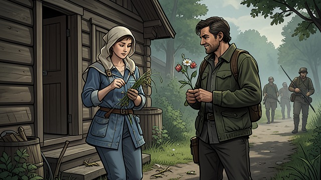 A Stranger Arrives from "The Cabin at the End of the World". A Stranger Arrives The Encounter Wen meets Leonard while collecting grasshoppers outside the cabin at Gaudet Lake. His warmth persuades her to keep talking.