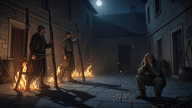 The Execution Yard from "Interview with the Vampire". The Execution Yard Sentence Madeleine and Claudia are burned in the courtyard. Witness Louis sees the remains and loses the last structure of his former life.