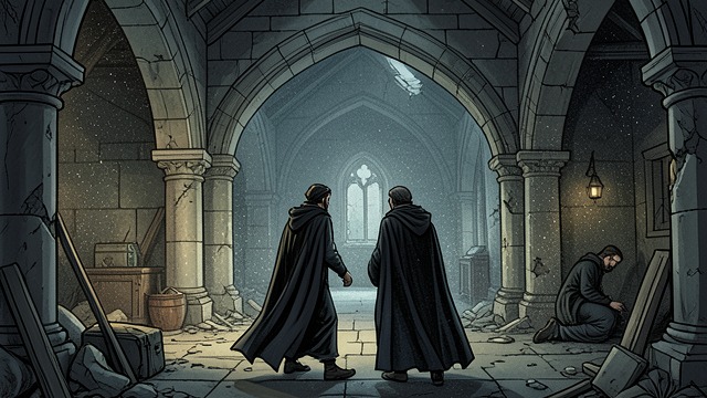 The Monastery Ruins from "Interview with the Vampire". The Monastery Ruins Approach Louis and Claudia enter an abandoned monastery seeking ancient knowledge.