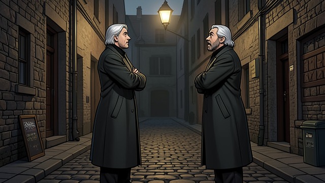 The Mirrored Stranger from "Interview with the Vampire". The Mirrored Stranger Pursuit A tall Vampire imitates Louis’s every gesture in the Latin Quarter.