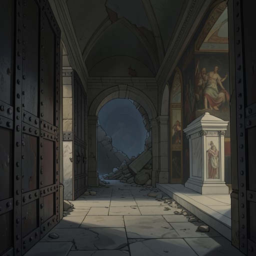 The Architecture of Memory from "Interview with the Vampire". This flow traces Louis’s movement through rooms, ruins, cemeteries, and museums as physical spaces become containers for guilt and identity.