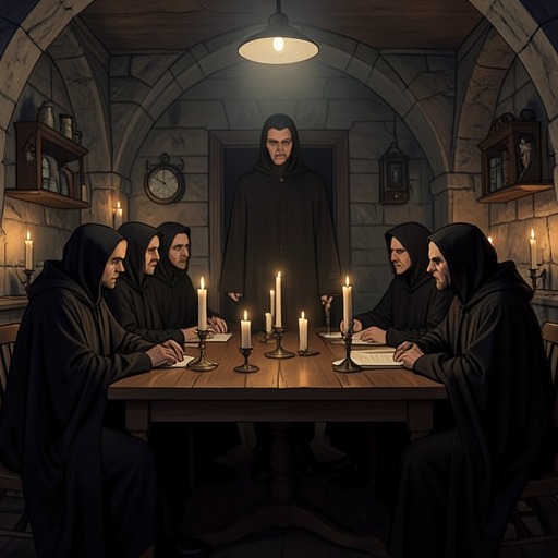 Vampire Society and Secrecy from "Interview with the Vampire". This flow traces the social rules that preserve Vampires while also creating suspicion, hierarchy, and violence.