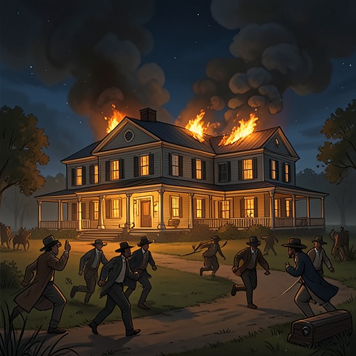The Plantation’s Collapse from "Interview with the Vampire". This flow follows Pointe du Lac from a controlled household into fire, suspicion, and abandonment.