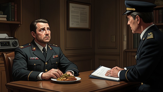 An Officer Ordered to Rest from "The Good Shepherd". An Officer Ordered to Rest Fatigue noticed George Krause sees that Charlie Cole has spent most of the night working and has scarcely eaten.