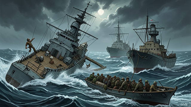 A Break in the Escort from "The Good Shepherd". A Break in the Escort Two ships are struck Kong Gustav sinks, and Viktor is hit while defending the convoy.