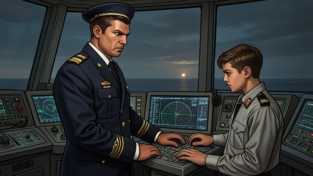 Confusion in the Night from "The Good Shepherd". Confusion in the Night A watch handed over George Krause gives Carling the conn while he briefly leaves the bridge.