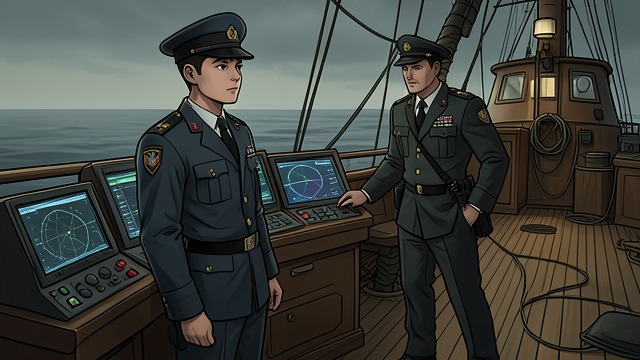 Uncertainty on the Bridge from "The Good Shepherd". Uncertainty on the Bridge A delegated watch Carling receives the conn while George Krause steps away.