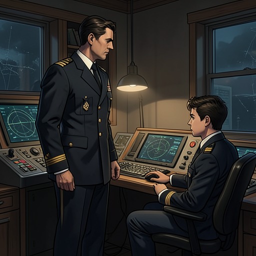 Carling Learns to Hold the Conn from "The Good Shepherd". This flow traces Carling’s uncertain watchkeeping as George Krause tests, corrects, and gradually trusts him with responsibility.